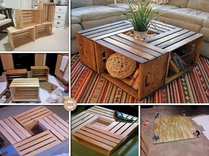 How to DIY Wood Coffee Table from Recycled Wine Crate