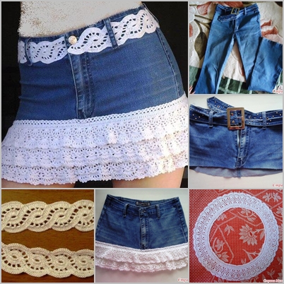 How to DIY Crochet layered Skirt from Old Jean