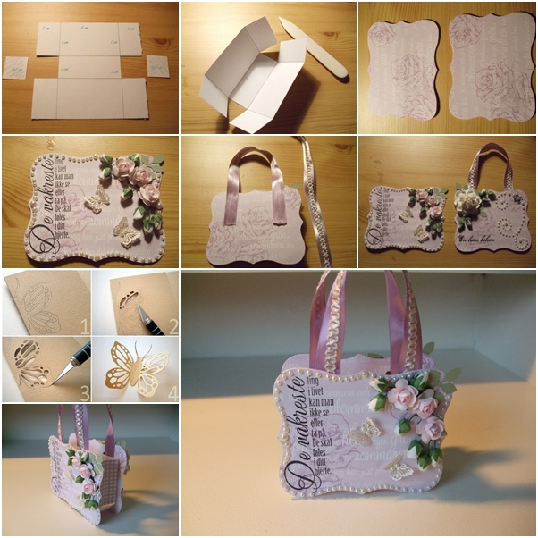 How To Make Beautiful Paper Gift Handbag Fab Art Diy Tutorials