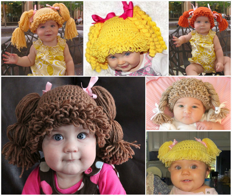 How to DIY Cute Crochet Cabbage Patch Hats www.FabArtDIY.com
