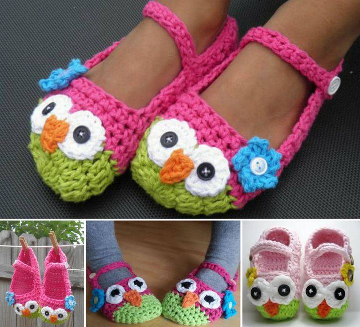 DIY Crochet Mary Jane Owl Slippers Free Pattern www ...