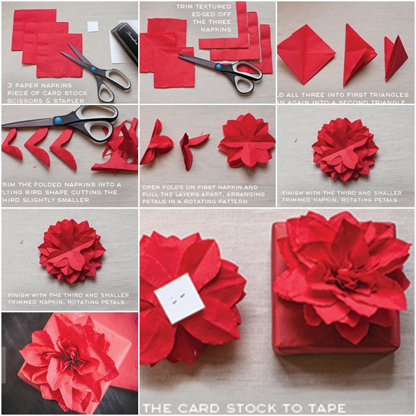 how to fold a paper napkin into a flower