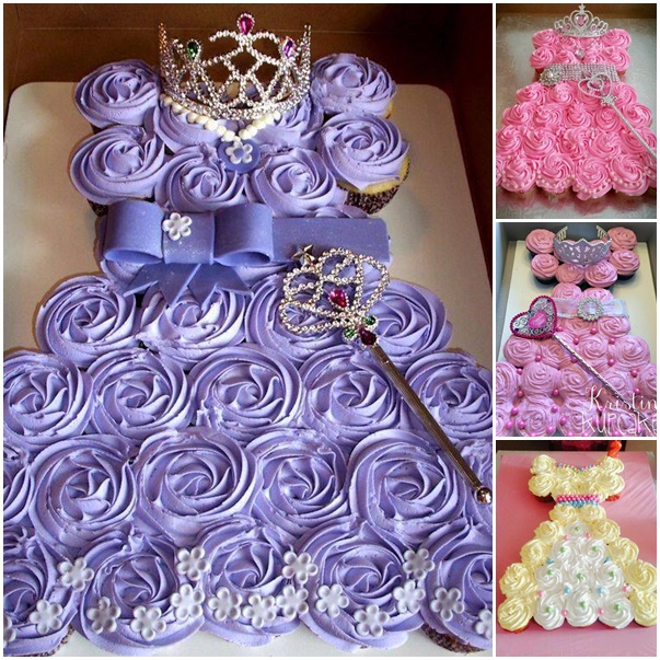 DIY Pull Apart Princess Cupcake Cake
