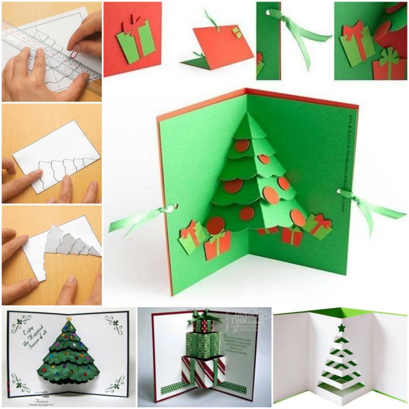 How to DIY 3D Pop Up Christmas Tree Card - Fab Art DIY