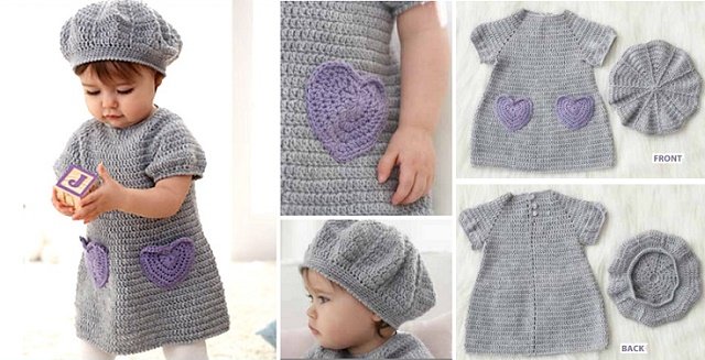DIY Crochet Beehive Baby Dress And Hat (FREE Pattern)
