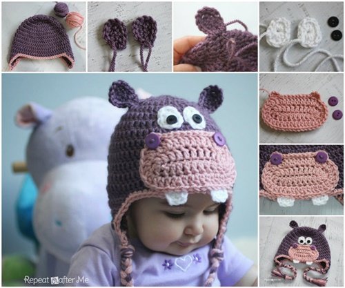 DIY Crochet Baby Animal Hat Patterns www.FabArtDIY.com ...