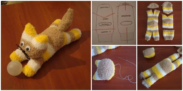 Игрушка из носка своими руками котёнок 47