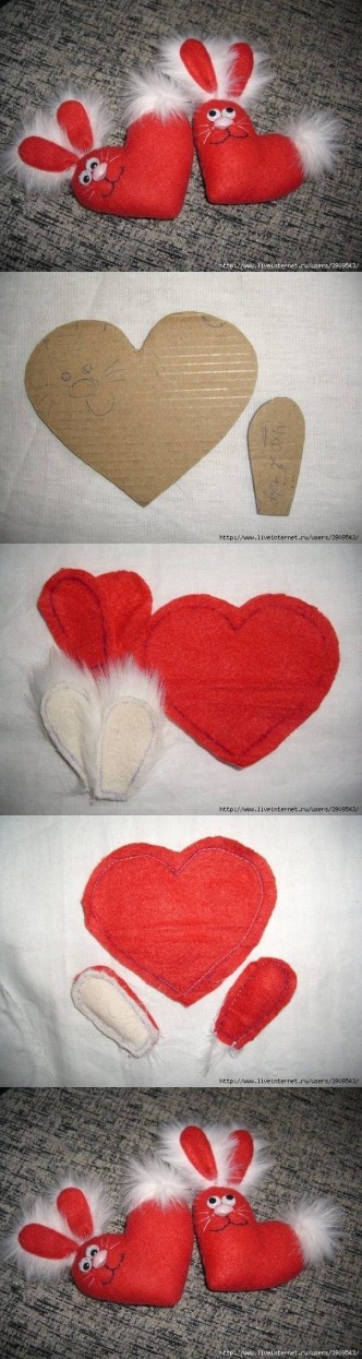 DIY Fuzzy Valentine Bunny Plushie Free Sewing Patterns