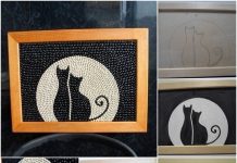 DIY Framed Black and White Bean Cat Wall Art Bean cat frame wallart feature