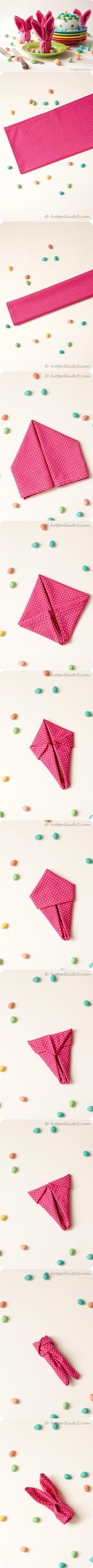 Bunny napkin folding tutorial