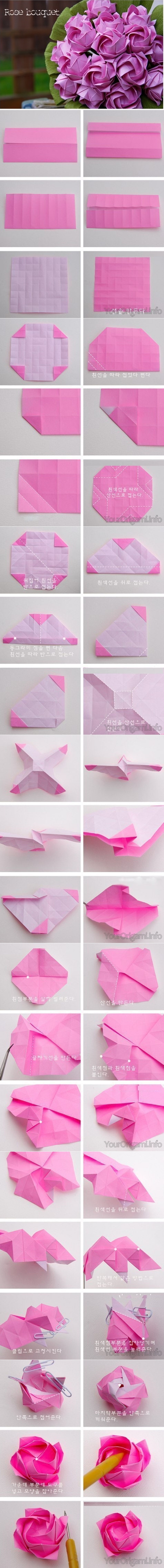 DIY-Beautiful-Origami-Paper-Roses tutorial