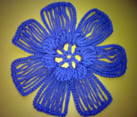 DIY Crochet Flower with Crochet Fork and Hook