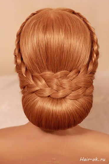 DIY Elegant Evening Braid Hairstyle - Hair Bun with Side Braid Wrap Instructions and Tutorials (Pictures)