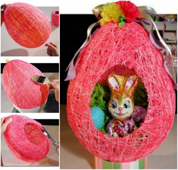 DIY Festive Easter String Ball Basket