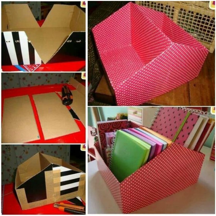 How to Turn shoe box into organizer -DIY File Organier from Shoe Box