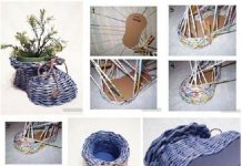 DIY Newpaper Roll Woven Shoe Vase DIY Newpaper Roll Woven Shoe Vase Instructions and Tutorial