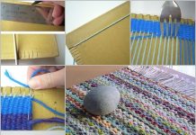 DIY Woven Rug with Cardboard and Fork How to DIY Woven Rug with Cardboard and Fork