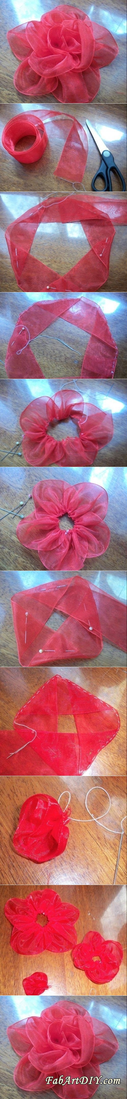 big silk ribbon rose tutorial