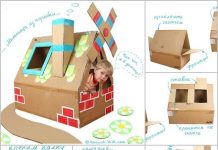 DIY Kids Play House from Carton Box carton box playhouse feature