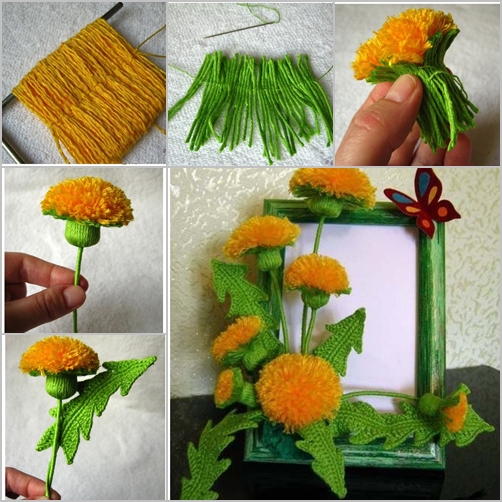 How to DIY Crochet Yarn Dandelion Bouquet (Free Pattern)