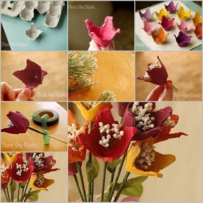 DIY Easy Egg Carton Flower Bouquet