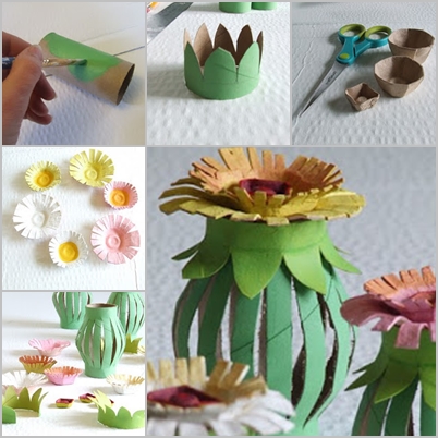 DIY Toilet Paper Roll Egg Carton Flower Lantern