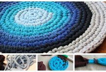DIY Crochet Rag Rug from Old T-shirts – Free Pattern+Video DIY Crochet Rag Rug from Old T-shirts - Free Pattern
