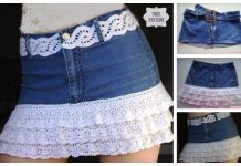 DIY Crochet layered Skirt from Old Jean – Free Pattern DIY Crochet layered Skirt from Old Jean - Free Pattern