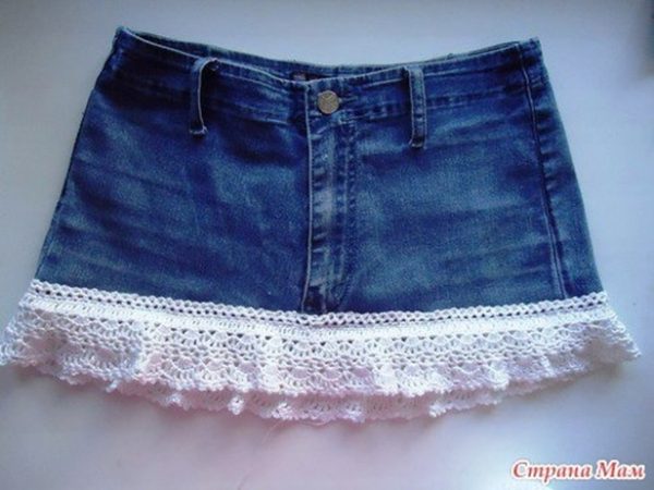 DIY Crochet layered Skirt from Old Jean - Free Pattern