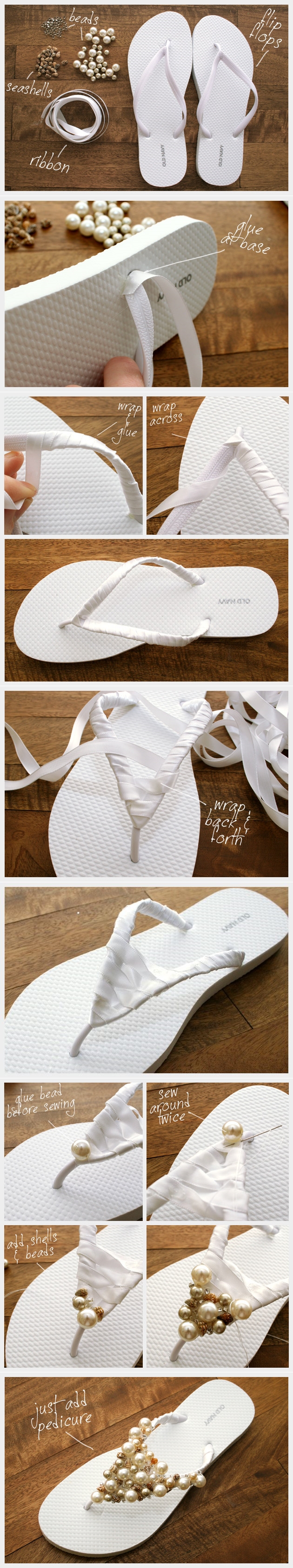 flipflop with pearls tutorial