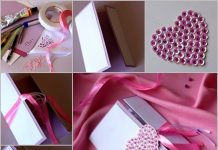 DIY Beautiful Greeting Card with Sequined Heart greeting card with bling feature