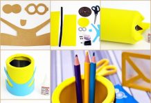 DIY EVA Minion Pencil Organizer from Can DIY EVA Minion Pencil Organizer from Can