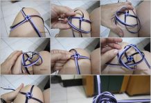 DIY Rose Knot from Packing Strips packing strip rose knot feature