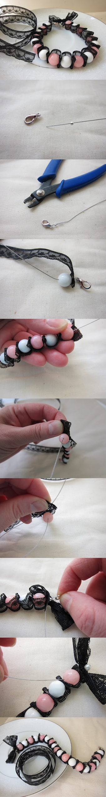 ribbon brad bracelet tutorial