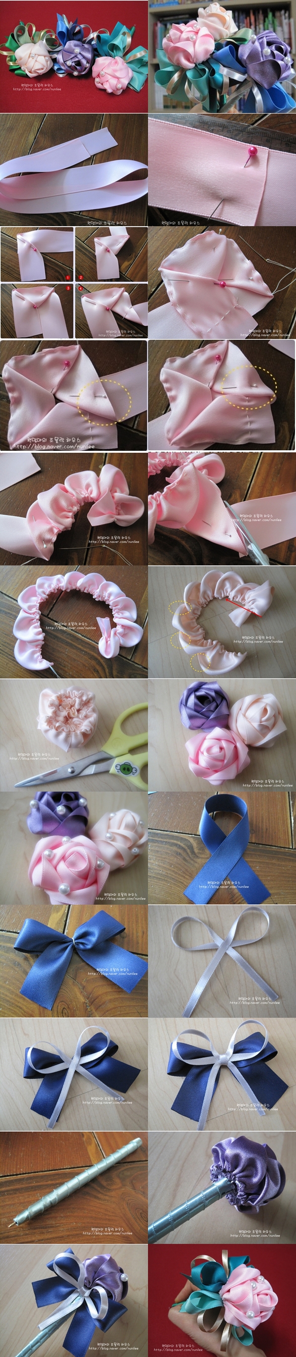 ribbon rose pen tutorial