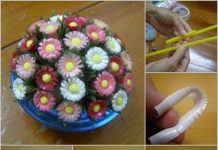 DIY Wild Daisy from Drinking Straw straw daisy feature
