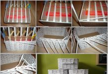 DIY Woven Basket Organizer from Paper Roll weaved basket organizer feature