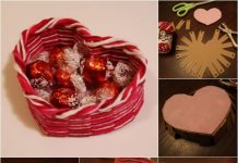 DIY Yarn Woven Heart Shaped Basket yarn heart basket f