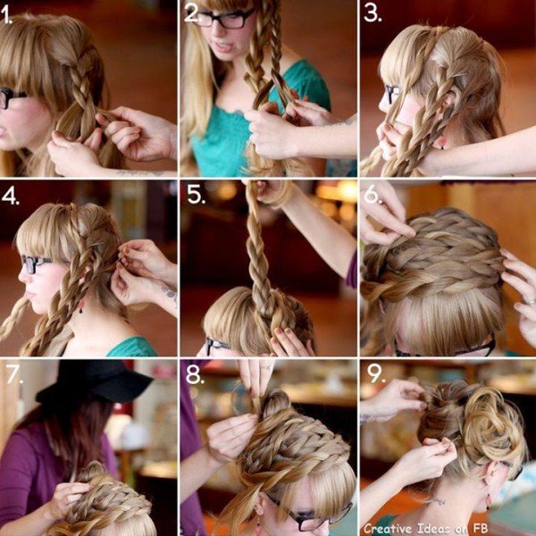 Braided Hair Updo Wedding Hairstyle tutorial