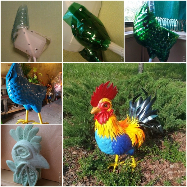 DIY Beautiful Cock from Recycled Plastic Bottles