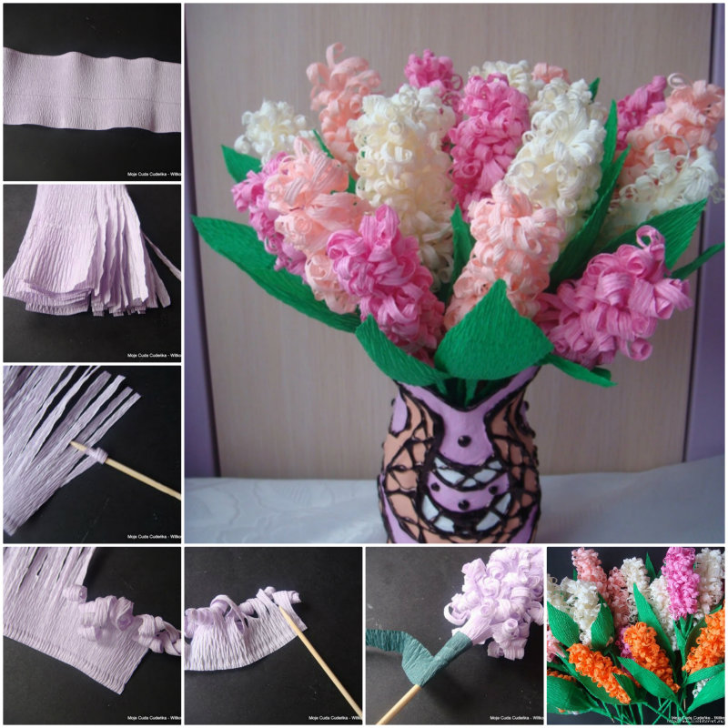 DIY Beautiful Crepe Paper Hyacinth Flower