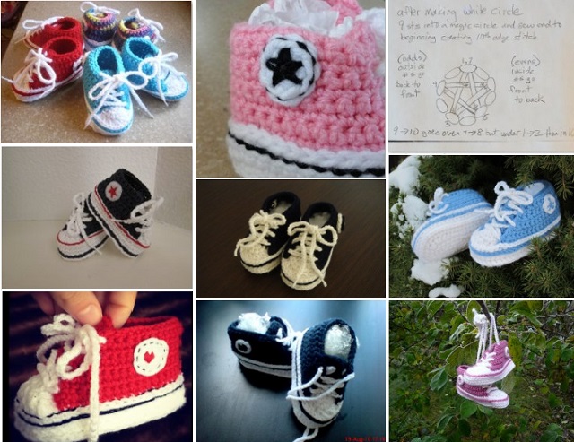 DIY Crochet Baby Converse Sneakers Free Pattern