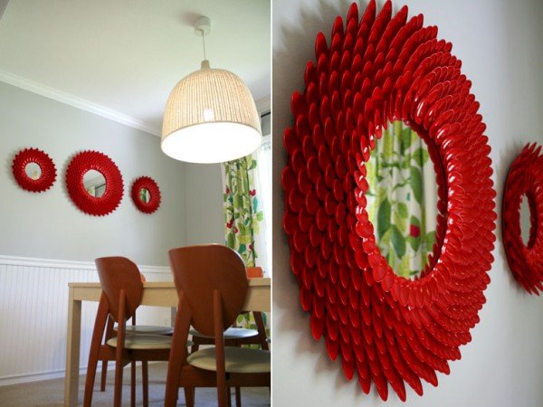 DIY Decorative Plastic Spoon Mirror