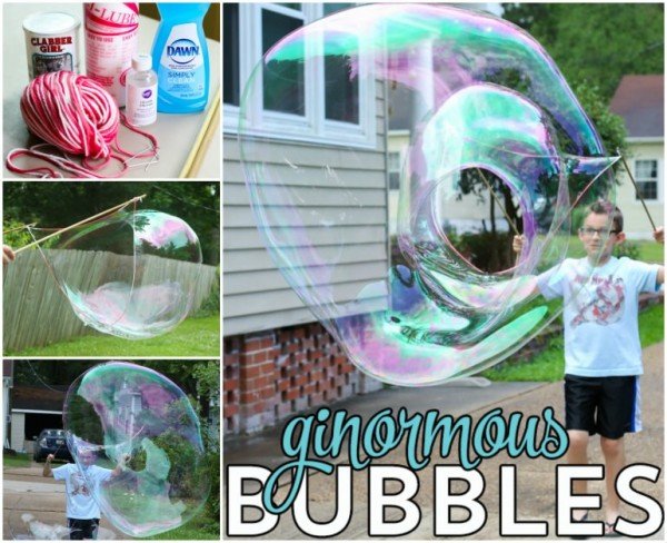 DIY Ginormous Bubbles tutorial for Kids Outdoor Fun