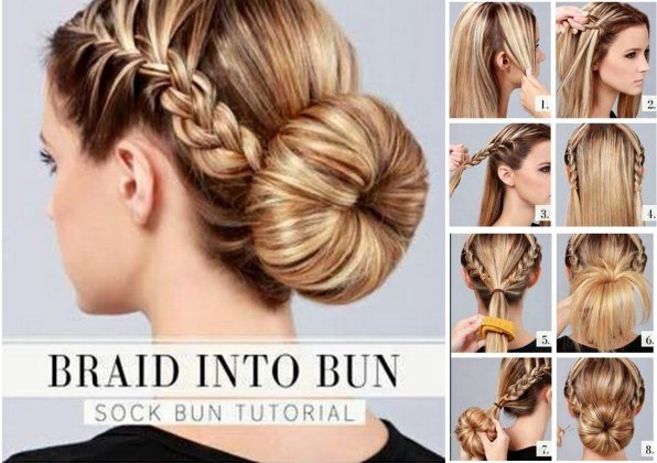 How to DIY Girls Braid into Bun Hairstyle