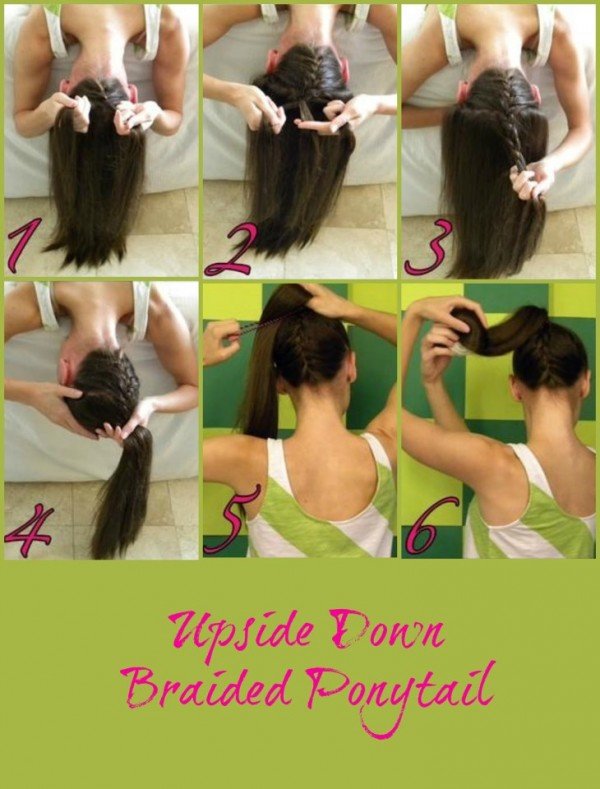 How to DIY Upside Down Braid Ponytail Hairstyle