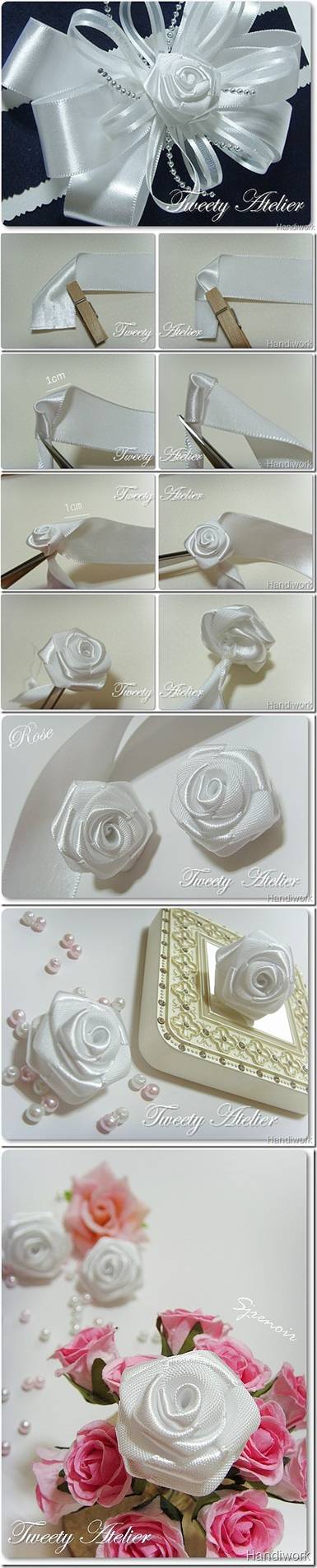 Satin ribbon rose tutorial