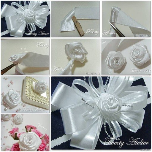 Satin ribbon rose