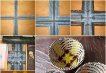 DIY Woven Swirl Patterned Bowl Basket from Paper Tube Woven bowl basket f