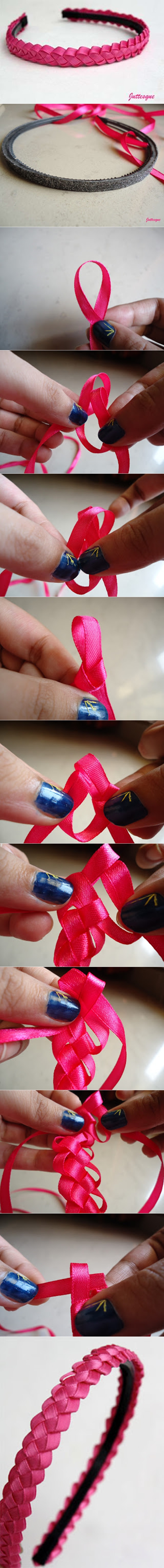 braided ribbon hairband tutorial